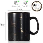 Extra Large Matte Black Gold Pattern Coffee Mug
