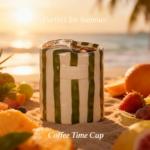 Gift Box Style Ceramic Coffee Mug in Green & White