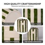 Gift Box Style Ceramic Coffee Mug in Green & White