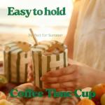 Gift Box Style Ceramic Coffee Mug in Green & White