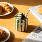 Gift Box Style Ceramic Coffee Mug in Green & White