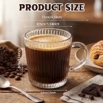 12 Pack Classic Glass Coffee Mugs with Handle