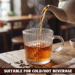 12 Pack Classic Glass Coffee Mugs with Handle