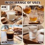 12 Pack Classic Glass Coffee Mugs with Handle