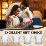 12 Pack Classic Glass Coffee Mugs with Handle
