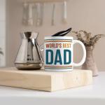 Gkodw World's Best Dad 11oz Double-Sided Ceramic Mug, Funny Worlds Best Dad Mug, Christmas Birthday Thanksgiving Gifts for Husband Soulmate, Father's Day Office Gifts for Family Uncle Daddy Grandpa