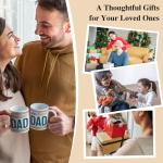 Gkodw World's Best Dad 11oz Double-Sided Ceramic Mug, Funny Worlds Best Dad Mug, Christmas Birthday Thanksgiving Gifts for Husband Soulmate, Father's Day Office Gifts for Family Uncle Daddy Grandpa