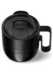 Klean Kanteen 12 oz Rise Mug - Insulated Stainless Steel Coffee & Tea Mug - With Splash-Proof Slide Lid - Climate Lock Vacuum Insulated - BPA-Free Stainless Steel - Dishwasher Safe - Black