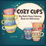Cozy Cups: Big Bold & Easy Coloring Book for Relaxation (Color Me Cozii Kawaii™ Coloring Book Series)