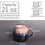 Bosmarlin Large Ceramic Coffee Mug, Big Tea Cup for Office and Home, 21 Oz, Dishwasher and Microwave Safe, 1 PCS