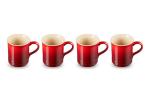 Le Creuset Stoneware Set of 4 Mugs, 14 oz. each, Cerise