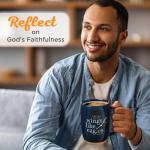 Christian Art Gifts Coffee Mug: Soar on Wings Like Eagles - Isaiah 40:31 Inspirational Scripture, 15 oz, Navy Blue