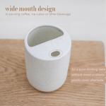 Handmade Ceramic Travel Coffee To Go Tumbler with Half Lid, 17oz Unique Tea Coffee Cup with Sip-top Lid, Speckle White