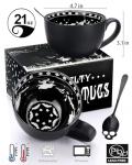 Taruzil Christmas Gifts, Midnight Skull Coffee Mugs with Spoons, Halloween Birthday White Elephant Weird Gifts for Women Men Girl Friends, Halloween Spooky Witchy Gothis Decor Horror Novelty Tea Cup