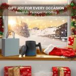 RENEWREVITAL Tea Cup with Infuser, 13.5oz Ceramic Tea Infuser Mug with Wood Handle and Cup Lid, Tea Strainer Cup for Loose Leaf Steeping, Blue&Black