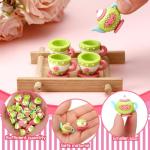 Patelai 100 Pcs Mini Spring Tea Party Figurines Set Bulk Floral Tiny Teapots Teacups Figurines Miniatures for Spring Tea Party DIY Supplies Birthday Gifts Home Garden Desktop Accessories