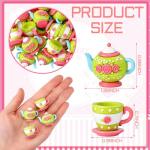 Patelai 100 Pcs Mini Spring Tea Party Figurines Set Bulk Floral Tiny Teapots Teacups Figurines Miniatures for Spring Tea Party DIY Supplies Birthday Gifts Home Garden Desktop Accessories
