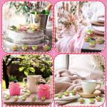 Patelai 100 Pcs Mini Spring Tea Party Figurines Set Bulk Floral Tiny Teapots Teacups Figurines Miniatures for Spring Tea Party DIY Supplies Birthday Gifts Home Garden Desktop Accessories