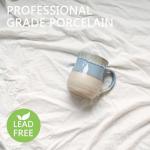 Bosmarlin Extra Large Ceramic Coffee Mug, 26 Oz, Dishwasher and Microwave Safe, Big Oversized Tea Cup, Reactive Glaze (Light blue)