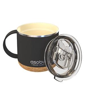 asobu Ultimate Ceramic Travel Mug, 16oz Insulated Stainless Steel Coffee Cup with Handle & Splash-Resistant Lid, Ceramic Lined for Pure Taste, BPA-Free, Double-Wall Vacuum with Built-In Coaster