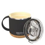 asobu Ultimate Ceramic Travel Mug, 16oz Insulated Stainless Steel Coffee Cup with Handle & Splash-Resistant Lid, Ceramic Lined for Pure Taste, BPA-Free, Double-Wall Vacuum with Built-In Coaster