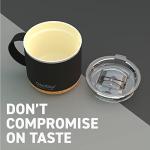 asobu Ultimate Ceramic Travel Mug, 16oz Insulated Stainless Steel Coffee Cup with Handle & Splash-Resistant Lid, Ceramic Lined for Pure Taste, BPA-Free, Double-Wall Vacuum with Built-In Coaster