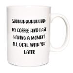 Bosmarlin Large Funny Mug Gift for Coffee Lover, Big Humor Cup Office Worker, 17.5 Oz, Dishwasher and Microwave Safe