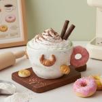 DIF DECO Christmas Mugs 11.8 OZ Ceramic Cute Donut Shape Coffee Mug with Handle Unique Holiday Hot Cocoa Cup Perfect for Tea & Coffee Lovers, Gifts for Family or Children, Dishwasher Safe(350ml)