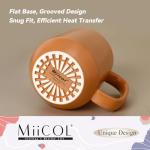 Miicol Ceramic Coffee Mug, 16 oz Large Coffee Cup, Tea Mug with Handle, Flat Bottom Mug for Men, Women, Office, Microwave and Dishwasher Safe, Multi-Color, Burnt Orange