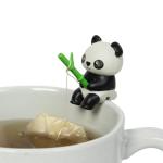 Tea Mates - 1pc Cute Fishing Panda - Tea Bag Holder and String Rest - Tea Accessory for Cup and Mug - Unique Funny Novelty Toy Gift Idea - Animal Figurine Drink Marker