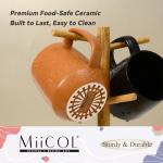 Miicol Ceramic Coffee Mug, 16 oz Large Coffee Cup, Tea Mug with Handle, Flat Bottom Mug for Men, Women, Office, Microwave and Dishwasher Safe, Multi-Color, Burnt Orange