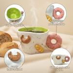 DIF DECO Christmas Mugs 11.8 OZ Ceramic Cute Donut Shape Coffee Mug with Handle Unique Holiday Hot Cocoa Cup Perfect for Tea & Coffee Lovers, Gifts for Family or Children, Dishwasher Safe(350ml)