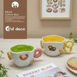 DIF DECO Christmas Mugs 11.8 OZ Ceramic Cute Donut Shape Coffee Mug with Handle Unique Holiday Hot Cocoa Cup Perfect for Tea & Coffee Lovers, Gifts for Family or Children, Dishwasher Safe(350ml)