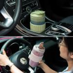 TaoTaojarvie Ceramic Travel Coffee Mug with Polypropylene Lid and Insulated Sleeve, 16 oz, Portable Coffee Cup for Car Cup Holder, Transmutation Glaze Microwave and Dishwasher Safe(Light Green)