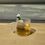 Tea Mates - 1pc Cute Fishing Panda - Tea Bag Holder and String Rest - Tea Accessory for Cup and Mug - Unique Funny Novelty Toy Gift Idea - Animal Figurine Drink Marker