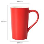 Momugs 20 OZ Simple Pure Red Mug (Set of 2) Plain Large Tall White Ceramic Milk Tea Coffee Mug with Handle as A Gift for Dad Mom Friends, 2pcs