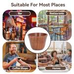 8pcs Japanese Tea Cups - Wooden, Heat Insulating, 75ml Natural Wood