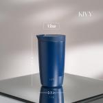 KIVY Thermos Mug 12oz [COFFEE MUG TO GO] - Insulated Stainless Steel Thermal Coffee & Tea Mug Dishwasher Safe & Leak Proof - Travel Mug - Coffee Cup - Drinking Mug Hot & Cold Beverages - Dark Blue