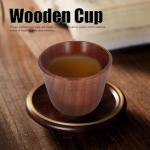 8pcs Japanese Tea Cups - Wooden, Heat Insulating, 75ml Natural Wood