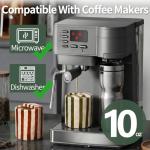 Yodamiack Ceramic Coffee Mug with Sip Hole - Retro Hand-Painted Striped Art Ceramic Travel Mug Coffee Cups Multiple Use with Insulated Sleeve, Microwave & Dishwasher Safe for Coffee Lovers(Green)