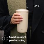 KIVY Thermos Mug 12oz [COFFEE MUG TO GO] - Insulated Stainless Steel Thermal Coffee & Tea Mug Dishwasher Safe & Leak Proof - Travel Mug - Coffee Cup - Drinking Mug Hot & Cold Beverages - Dark Blue