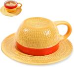 parknshop Anime Novelty Coffee Mugs Merch,Straw Hat Coffee Mug Tumbler with Plate,Ceramic Tea Milk coffee Cup Office Cup Gifts for Halloween,Christmas,Birthday, Anniversary