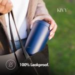 KIVY Thermos Mug 12oz [COFFEE MUG TO GO] - Insulated Stainless Steel Thermal Coffee & Tea Mug Dishwasher Safe & Leak Proof - Travel Mug - Coffee Cup - Drinking Mug Hot & Cold Beverages - Dark Blue