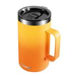 KXIAOCHEN 20oz Insulated Coffee Mug with Lid, Stainless Steel Coffee Cup, Double Wall Vacuum Coffee Tumbler with Handle, Premium Thermal Travel Coffee Mug (Mango Yellow)