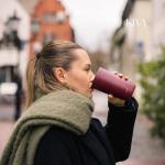 KIVY Thermos Mug 12oz [COFFEE MUG TO GO] - Insulated Stainless Steel Thermal Coffee & Tea Mug Dishwasher Safe & Leak Proof - Travel Mug - Coffee Cup - Drinking Mug Hot & Cold Beverages - Dark Blue