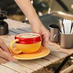 parknshop Anime Novelty Coffee Mugs Merch,Straw Hat Coffee Mug Tumbler with Plate,Ceramic Tea Milk coffee Cup Office Cup Gifts for Halloween,Christmas,Birthday, Anniversary