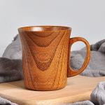 TEAMWILL 2PCS Wooden Cup Wood Coffee Tea Beer Juice Milk Water Mug Primitive Handmade Natural