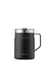 LocknLock Metro Mug Premium 18/8 Stainless Steel Double Wall Insulated with Handle Perfect for table with Lid, Black, 16 oz