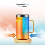 KXIAOCHEN 20oz Insulated Coffee Mug with Lid, Stainless Steel Coffee Cup, Double Wall Vacuum Coffee Tumbler with Handle, Premium Thermal Travel Coffee Mug (Mango Yellow)