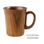 TEAMWILL 2PCS Wooden Cup Wood Coffee Tea Beer Juice Milk Water Mug Primitive Handmade Natural